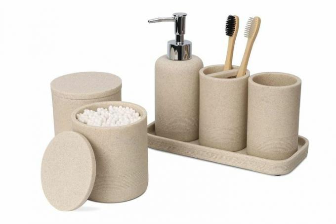 Amazon ZCCZ - Set Aksesori Kamar Mandi Beige 6 Buah - Sikat Gigi 