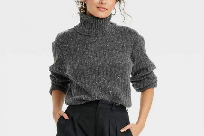 Target Sweater Pullover Seperti Kasmir Turtleneck Mock Wanita Benang Universal